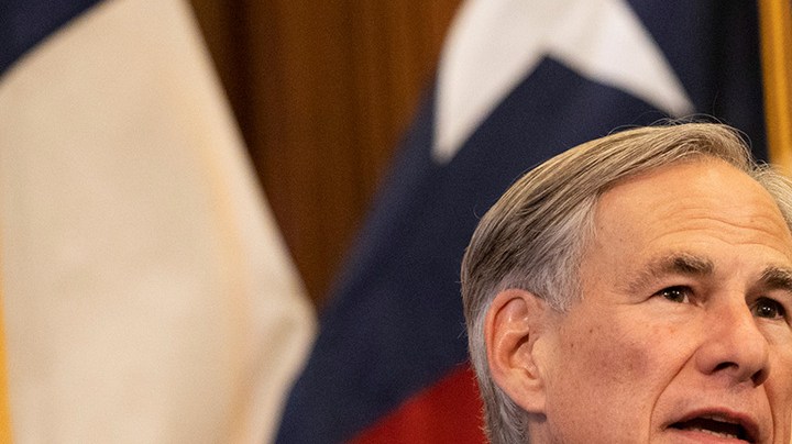 Texas Governor Greg Abbott announces the reopening of more Texas businesses during the COVID-19 pandemic at a press conference at the Texas State Capitol in Austin on Monday, May 18, 2020. Photo by Lynda M. Gonzalez-Pool/Getty Images