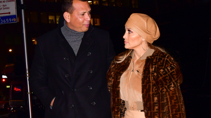 Alex Rodriguez and Jennifer Lopez arrive to BLT Steak on December 11, 2018 in New York City. Photo by James Devaney/GC Images
