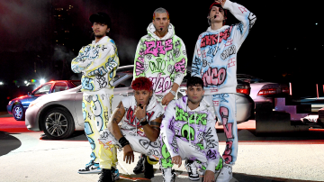 Joel Pimentel, Zabdiel De Jesus, Christopher Velez, Richard Camacho and Erick Brian Colon of CNCO perform at the 2020 MTV Video Music Awards, at the Skyline Drive-In, broadcast on Sunday, August 30, 2020 in New York City. Photo by Kevin Mazur/MTV VMAs 2020/Getty Images for MTV
