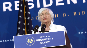 U.S. Secretary of the Treasury nominee Janet Yellen speaks during an event to name President-elect Joe Biden’s economic team at the Queen Theater on December 1, 2020 in Wilmington, Delaware. Photo by Alex Wong/Getty Images