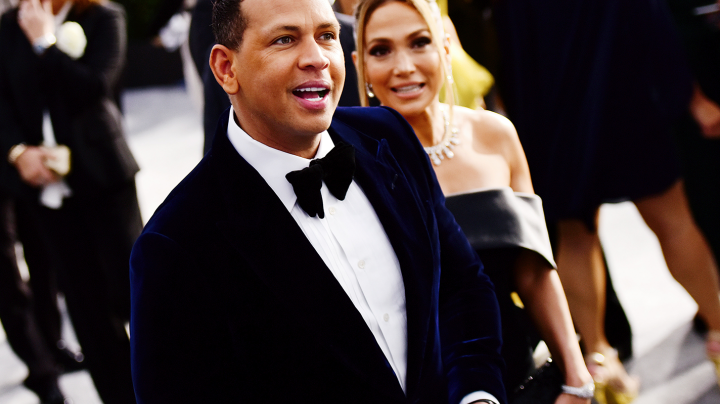 Alex Rodriguez and Jennifer Lopez attend the 26th annual Screen Actors Guild Awards at The Shrine Auditorium on January 19, 2020 in Los Angeles, California. Photo by Chelsea Guglielmino/Getty Images