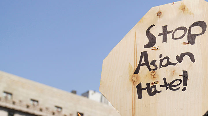 People rally to protest against anti-Asian hate crimes on Foley Square in New York, the United States, April 4, 2021. Photo by Wang Ying/Xinhua via Getty) (Xinhua/Wang Ying via Getty Images