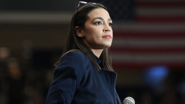 Rep. Alexandria Ocasio-Cortez, (D-N.Y) speaks before introducing Democratic presidential candidate Sen. Bernie Sanders (I-VT) to the stage during his campaign event at the Whittemore Center Arena on February 10, 2020 in Durham, New Hampshire. Photo by Joe Raedle/Getty Images