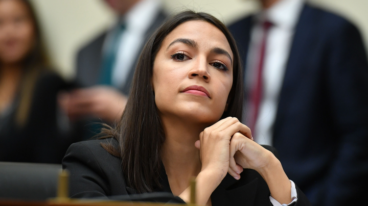 Rep. Alexandria Ocasio-Cortez(AOC) listens as Facebook Chairman and CEO Mark Zuckerberg testifies before the House Financial Services Committee on "An Examination of Facebook and Its Impact on the Financial Services and Housing Sectors" in the Rayburn House Office Building in Washington, DC on October 23, 2019. Photo by MANDEL NGAN/AFP via Getty Images