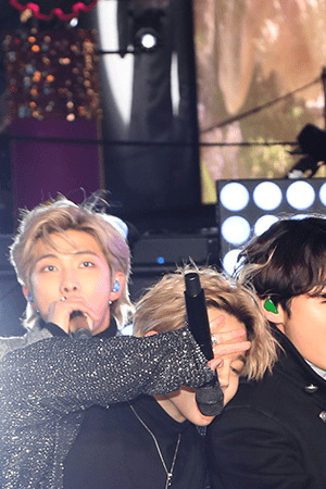 BTS performs during the Times Square New Year's Eve 2020 Celebration on December 31, 2019 in New York City. Photo by Manny Carabel/FilmMagic
