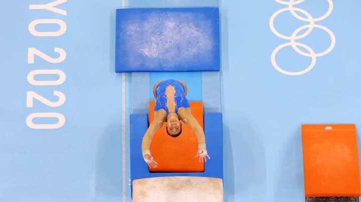 TOKYO, JAPAN - JULY 25: Luciana Alvarado of Team Costa Rica competes on vault during Women's Qualification on day two of the Tokyo 2020 Olympic Games at Ariake Gymnastics Centre on July 25, 2021 in Tokyo, Japan. (Photo by Jamie Squire/Getty Images)