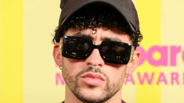 Bad Bunny poses backstage for the 2021 Billboard Music Awards, broadcast on May 23, 2021 at Microsoft Theater in Los Angeles, California_VMA