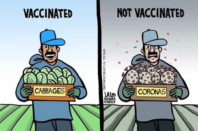 Lalo Alcatrez creates informative cartoons to encourage people to get vaccinated.