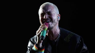 Colombian singer J Balvin performs on stage during the Uforia Latino Mix Live: Dallas at Dos Equis Pavilion on August 5, 2021 in Dallas, Texas.