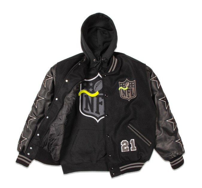 NFL sports hoodie and jacket.