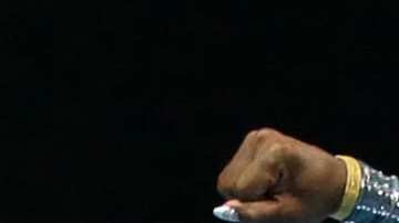 LOS ANGELES, CALIFORNIA - SEPTEMBER 25: Simone Biles performs during the Gold Over America Tour at Staples Center on September 25, 2021 in Los Angeles, California.