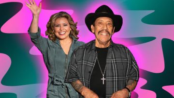 Danny Trejo and Justina Machado in Muppets Haunted Mansion