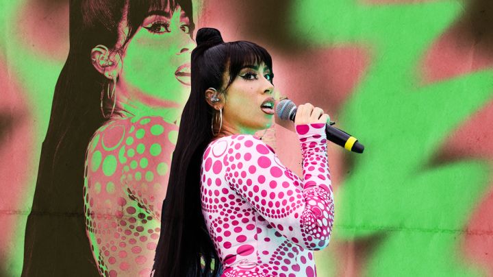 Kali Uchis performs on stage during Rolling Loud at Hard Rock Stadium on July 24, 2021 in Miami Gardens, Florida. Photo by Rich Fury/Getty Images. Art by Stephany Torres for Remezcla