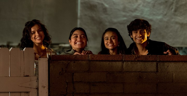 ON MY BLOCK (L to R) Bryana Salaz, Keyla Monterroso Mejia, Ciara Riley Wilson, and Shiv Pai in episode 410 of ON MY BLOCK