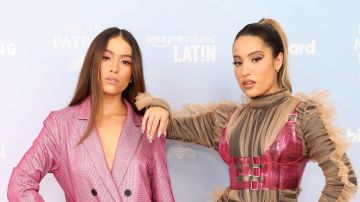 MIAMI, FLORIDA - SEPTEMBER 22: Laura Villa and Lucia Villa of Las Villa attend Billboard Latin Music Week 2021 on September 22, 2021 in Miami, Florida.
