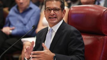 SAN JUAN, PUERTO RICO - AUGUST 02: Former congressional representative Pedro Pierluisi speaks before the Puerto Rican House of Representatives as they consider him for the vacant secretary of state post, on August 2, 2019 in San Juan, Puerto Rico. Current Gov. Ricardo Rossello has nominated Pierluisi to fill the position next in line for the governorship before his expected exit from office at 5:00pm, leading to a complicated political process in deciding who the replacement for the governor will be.
