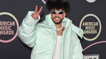 LOS ANGELES, CALIFORNIA - NOVEMBER 21: Bad Bunny attends the 2021 American Music Awards at Microsoft Theater on November 21, 2021 in Los Angeles, California._Tour