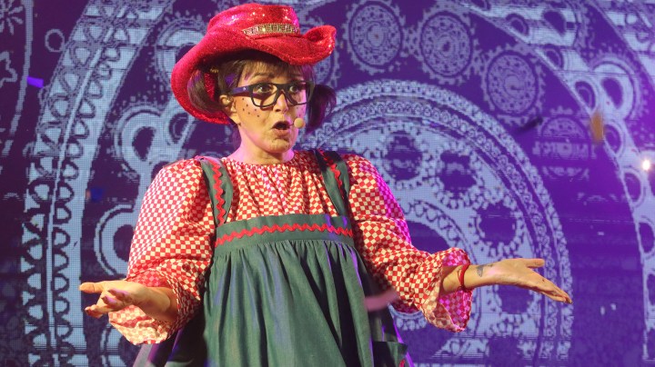 María Antonieta de las Nieves aka La Chilindrina performs on stage at Salon Las Tertulias on August 17, 2021 in Mexico City, Mexico. (Photo by Adrián Monroy/Medios y Media/Getty Images)
