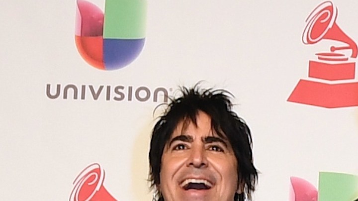 LAS VEGAS, NV - NOVEMBER 15: (L-R) Alex Gonzalez, Fher Olvera, Juan Calleros and Sergio Vallin of Mana, winner of Person of the Year pose in the press room during the 19th annual Latin GRAMMY Awards at MGM Grand Garden Arena on November 15, 2018 in Las Vegas, Nevada.