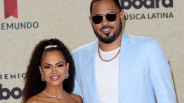 CORAL GABLES, FLORIDA - SEPTEMBER 23: Natti Natasha and Raphy Pina attend the 2021 Billboard Latin Music Awards at Watsco Center on September 23, 2021 in Coral Gables, Florida.