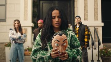 Becky G singing cover of "Bella Ciao" in music video