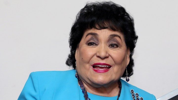 MEXICO CITY, MEXICO - AUGUST 01: Carmen Salinas speaks during 'Padrisimo Tour Por La Equidad' a series of conferences on LGBT+ inclusion and other social issues at Fiesta Americana Hotel on August 1, 2019 in Mexico City, Mexico. (Photo by Adrián Monroy/Medios y Media/Getty Images)