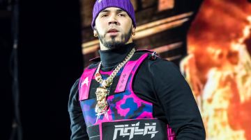 Anuel AA performs at Calibash Las Vegas 2020.