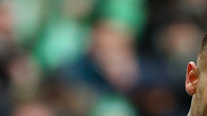 SAINT-ETIENNE, FRANCE - NOVEMBER 28: Neymar Jr of PSG celebrates his goal - a goal ultimately denied by the video assistance VAR - during the Ligue 1 Uber Eats match between AS Saint-Etienne (ASSE) and Paris Saint-Germain (PSG) at Stade Geoffroy-Guichard on November 28, 2021 in Saint-Etienne, France.