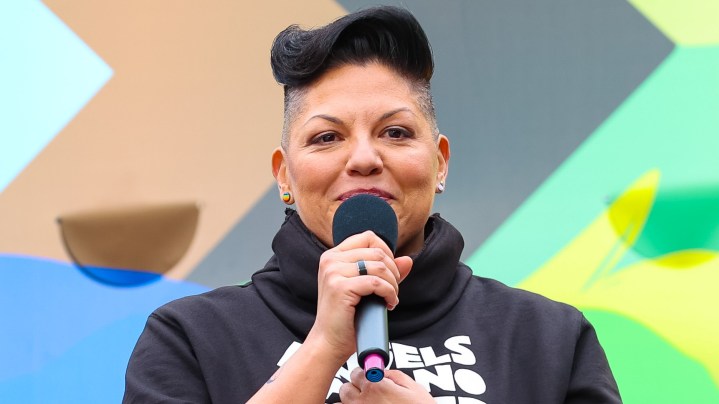 NEW YORK, NY - NOVEMBER 22: Sara Ramirez is seen on the film set of the 'And Just Like That' TV Series on November 22, 2021 in New York City.