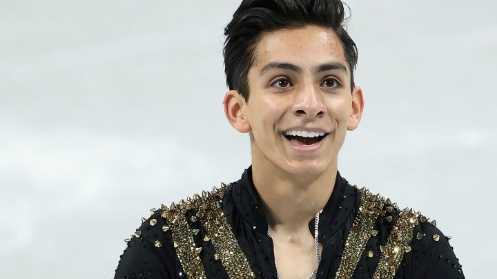 BEIJING, CHINA - FEBRUARY 08: Donovan Carrillo of Team Mexico skates during the Men's Singles Skating Short Program on day four of the Beijing 2022 Winter Olympic Games at Capital Indoor Stadium on February 08, 2022 in Beijing, China. (Photo by Jean Catuffe/Getty Images)