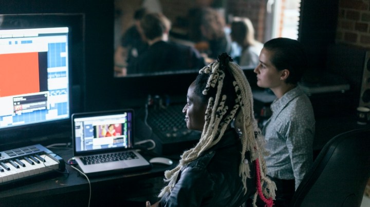 Working together in a Music Studio