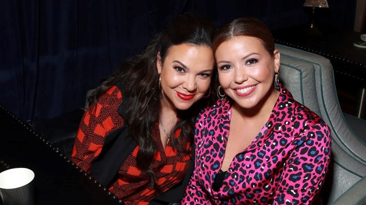 HOLLYWOOD, CALIFORNIA - NOVEMBER 10: Gloria Calderon Kellett (L) and Justina Machado in the Heineken Green Room at Vulture Festival Presented By AT&T at The Roosevelt Hotel on November 10, 2019 in Hollywood, California. (Photo by Rich Fury/Getty Images for New York Magazine)