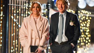 NEW YORK, NY - NOVEMBER 15: Jennifer Lopez and Owen Wilson seen filming on location for 'Marry Me' in Clinton Hill on November 15, 2019 in New York City. (Photo by James Devaney/GC Images)
