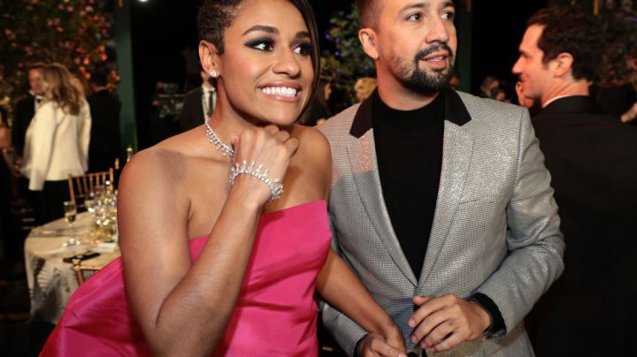 SANTA MONICA, CALIFORNIA - FEBRUARY 27: (L-R) Ariana DeBose and Lin-Manuel Miranda attend the 28th Screen Actors Guild Awards at Barker Hangar on February 27, 2022 in Santa Monica, California. 1184596 (Photo by Dimitrios Kambouris/Getty Images for WarnerMedia)