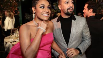 SANTA MONICA, CALIFORNIA - FEBRUARY 27: (L-R) Ariana DeBose and Lin-Manuel Miranda attend the 28th Screen Actors Guild Awards at Barker Hangar on February 27, 2022 in Santa Monica, California. 1184596 (Photo by Dimitrios Kambouris/Getty Images for WarnerMedia)