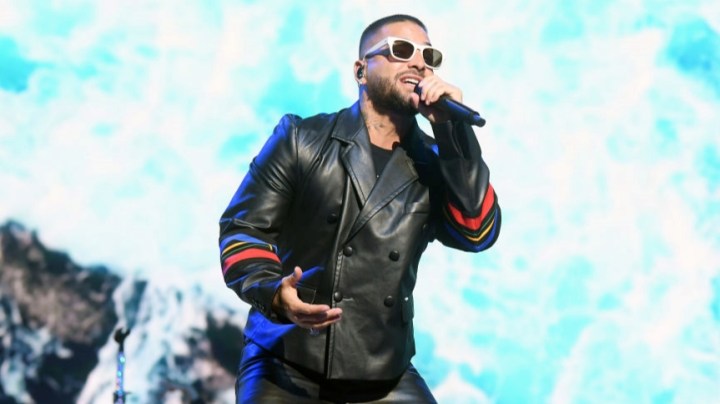 LAS VEGAS, NEVADA - JANUARY 29: Singer Maluma performs at Calibash Las Vegas 2022 at T-Mobile Arena on January 29, 2022 in Las Vegas, Nevada. (Photo by Bryan Steffy/Getty Images)