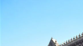 MEXICO CITY, MEXICO - MARCH 07: Metal retaining walls were painted by women before the feminist march on Monday on March 7, 2021 in Mexico City, Mexico. (Photo by Medios y Media/Getty Images)