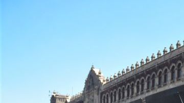 MEXICO CITY, MEXICO - MARCH 07: Metal retaining walls were painted by women before the feminist march on Monday on March 7, 2021 in Mexico City, Mexico. (Photo by Medios y Media/Getty Images)