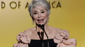 LOS ANGELES, CALIFORNIA - MARCH 19: Rita Moreno accepts the Stanley Kramer Award onstage during the 33rd Annual Producers Guild Awards at Fairmont Century Plaza on March 19, 2022 in Los Angeles, California. (Photo by Kevin Winter/Getty Images)
