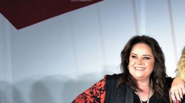 MEXICO CITY, MEXICO - JUNE 23: (L-R) Isabel Lascurain, Ilse Olivo, Fernanda Meade, Irma "Mimi" Hernández and Mayté Lascurain of the groups Flans and Pandora pose for a photo during the press conference to announce their tour on June 23, 2021 in Mexico City, Mexico. (Photo by Medios y Media/Getty Images)
