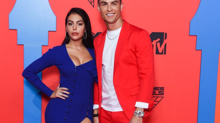 SEVILLE, SPAIN - NOVEMBER 03: Georgina Rodriguez and Cristiano Ronaldo attend the MTV EMAs 2019 at FIBES Conference and Exhibition Centre on November 03, 2019 in Seville, Spain. (Photo by Stephane Cardinale - Corbis/Corbis via Getty Images)