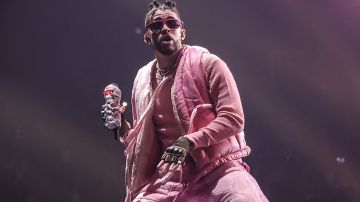 MIAMI, FLORIDA - APRIL 01:  Bad Bunny performs during his El Último Tour Del Mundo at FTX Arena on April 01, 2022 in Miami, Florida. (Photo by John Parra/WireImage)