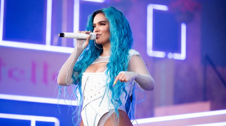 INDIO, CALIFORNIA - APRIL 24: Singer Karol G performs on the Main Stage during Weekend 2, Day 2 of the 2022 Coachella Valley Music & Arts Festival on April 24, 2022 in Indio, California. (Photo by Scott Dudelson/Getty Images for Coachella)