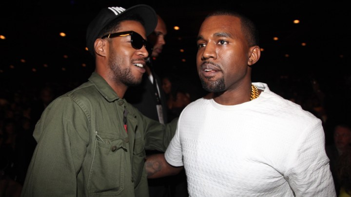 LOS ANGELES, CA - JULY 01: (L-R) Kid Cudi and Kanye West attend the 2012 BET Awards at The Shrine Auditorium on July 1, 2012 in Los Angeles, California. (Photo by Johnny Nunez/WireImage)