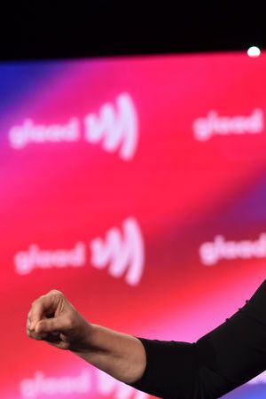 BEVERLY HILLS, CALIFORNIA - APRIL 02: (L-R) President of Physical, Post Production, VFX and Animation at Marvel Studios Victoria Alonso accept the award for 'Outstanding Film Wide Release' for The Eternals onstage during The 33rd Annual GLAAD Media Awards at The Beverly Hilton on April 02, 2022 in Beverly Hills, California. (Photo by Alberto E. Rodriguez/Getty Images for GLAAD)