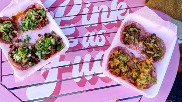 Pink and Boujee tacos