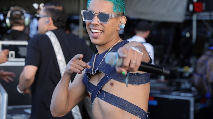 INDIO, CALIFORNIA - APRIL 22: Jhonny Caz of Grupo Firme attends 2022 Coachella Valley Music And Arts Festival on April 22, 2022 in Indio, California. (Photo by Amy Sussman/Getty Images for Coachella)
