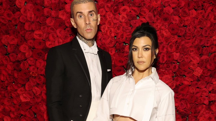 NEW YORK, NEW YORK - MAY 02: (Exclusive Coverage) Travis Barker and Kourtney Kardashian arrive at The 2022 Met Gala Celebrating "In America: An Anthology of Fashion" at The Metropolitan Museum of Art on May 02, 2022 in New York City. (Photo by Cindy Ord/MG22/Getty Images for The Met Museum/Vogue )