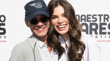 CORAL GABLES, FLORIDA - APRIL 05: (L-R) Marc Anthony and Nadia Ferreira attend the 2022 Maestro Cares Foundation's Celebrity Golf Tournament at Biltmore Hotel Miami-Coral Gables on April 05, 2022 in Coral Gables, Florida. (Photo by Jason Koerner/Getty Images)