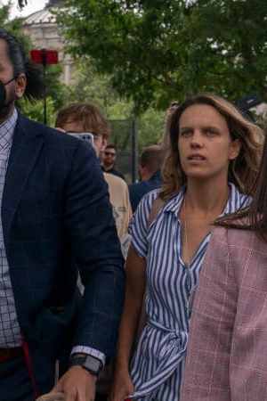 WASHINGTON, DC - JUNE 24: Rep. Alexandria Ocasio-Cortez (D-NY) leaves after speaking to abortion-rights activists in front of the U.S. Supreme Court after the Court announced a ruling in the Dobbs v Jackson Women's Health Organization case on June 24, 2022 in Washington, DC. The Court's decision in the Dobbs v Jackson Women's Health case overturns the landmark 50-year-old Roe v Wade case, removing a federal right to an abortion. (Photo by Nathan Howard/Getty Images)